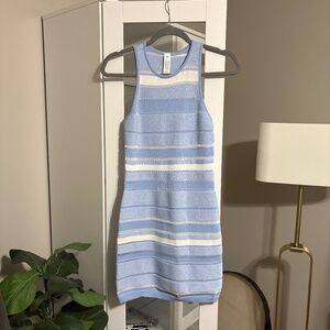 ALO Yoga Sport Play Knit Seashell Blue Mini Dress Small